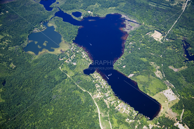 Halfmoon Lake And Blind Lake in Livingston County, Michigan